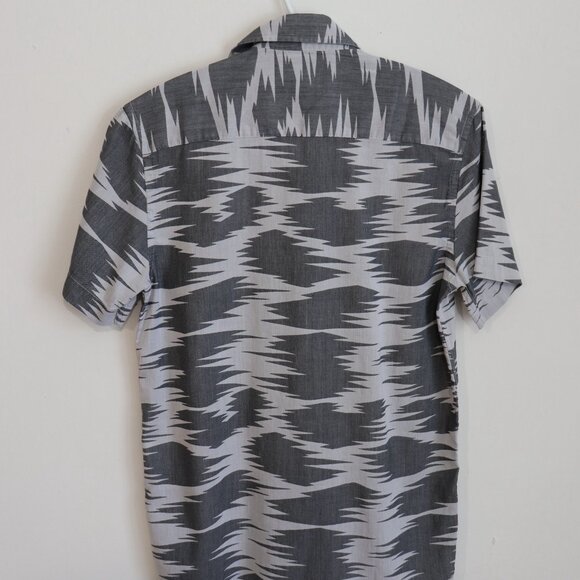 Saturdays Surf NYC Button Up Safari Print Shirt Gray Men's Small - Picture 4 of 6